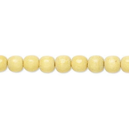 Dyed & Waxed Wood Round Beads 6mm - 2 Strands (approx. 140 pcs)