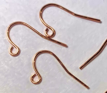 Copper Plated Brass 11x21mm Fishhook Ear Wires with Open Loop