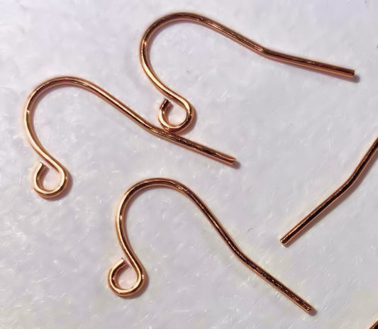 Copper Plated Brass 11x21mm Fishhook Ear Wires with Open Loop