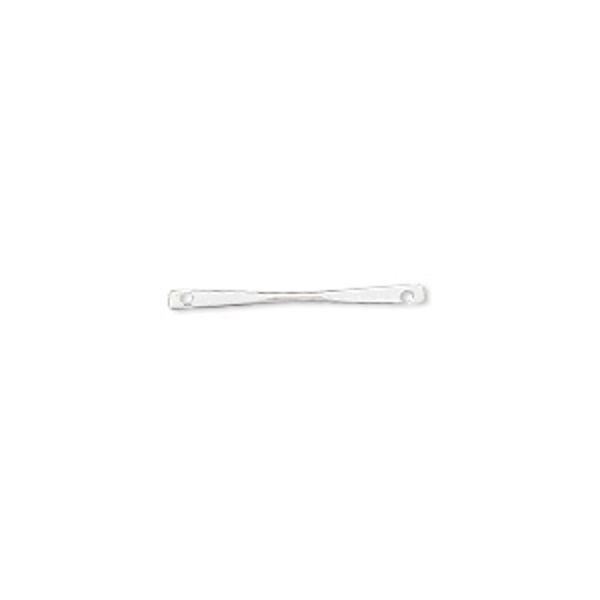Silver Plated Brass 19x2mm Double Paddle Link Connectors