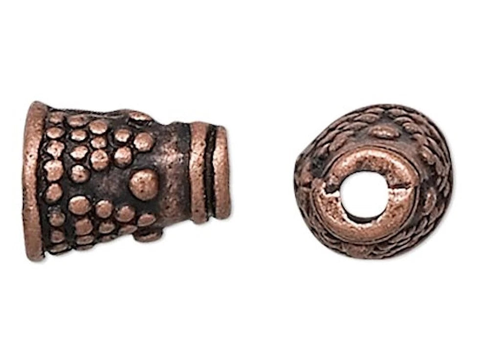 Antiqued Copper Pewter Finishing Cone Bead Caps, 7x5mm, 24 pcs