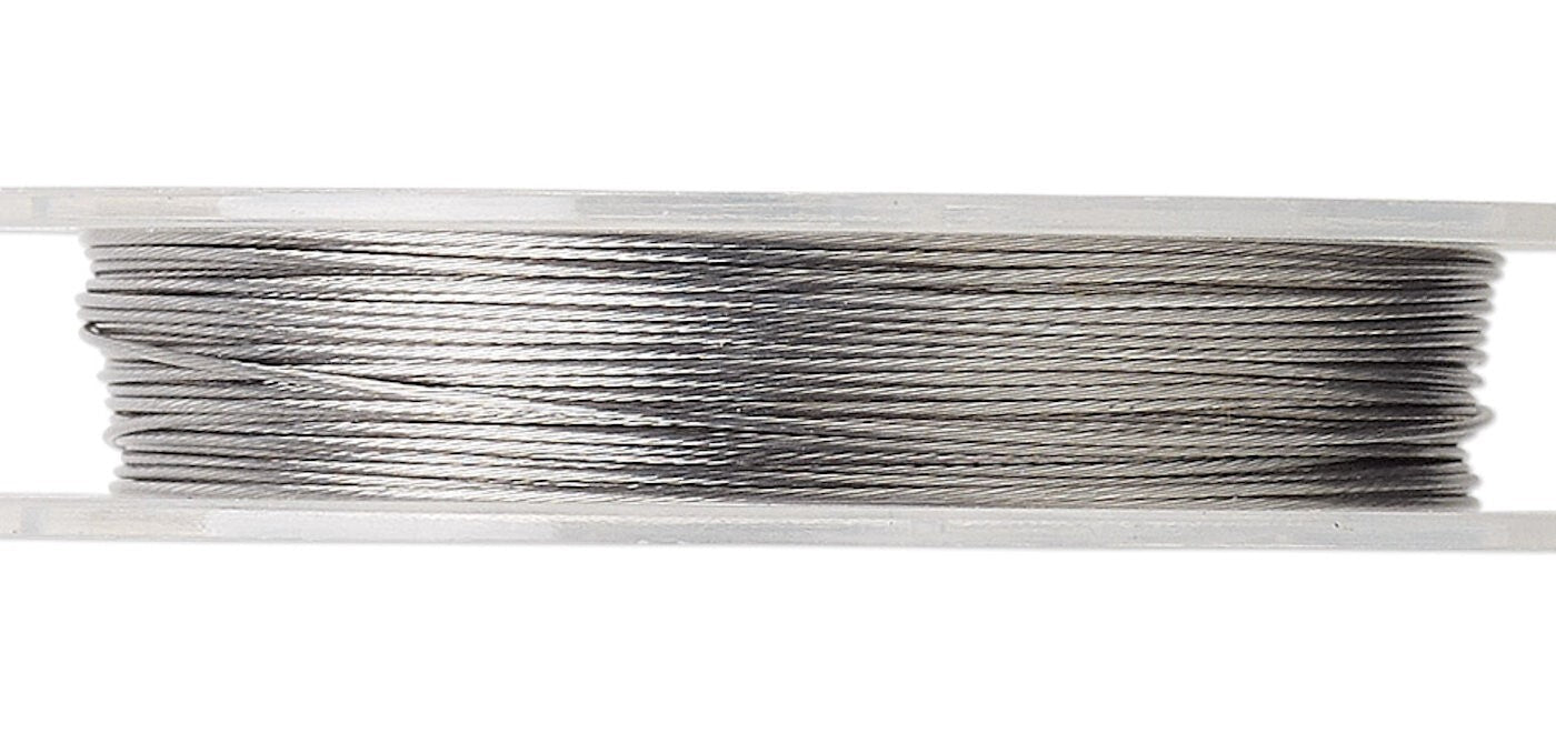 TigerTail Clear Beading Wire 0.015" 7-Strand Stainless Steel 30-Foot Spool