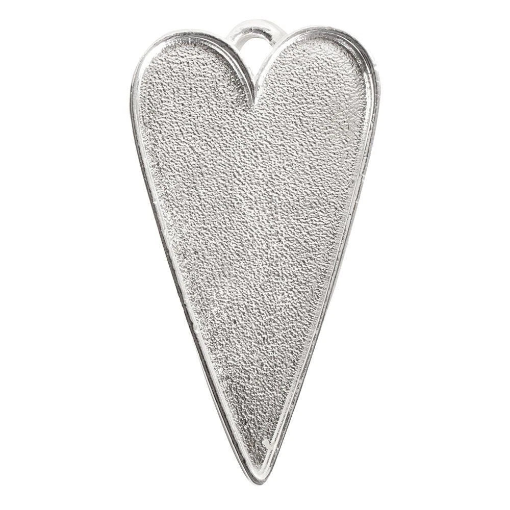 A textured silver heart-shaped metal charm with a small loop at the top, shown on a plain white background.