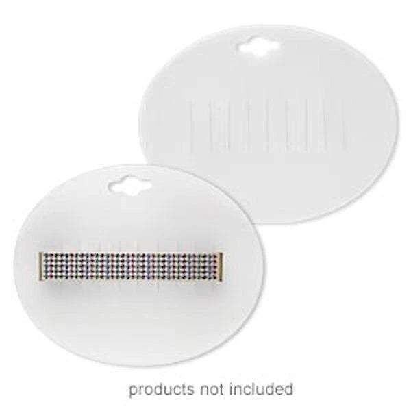 Frosted Clear Plastic Oval Barrette & Brooch Display Cards 3-1/2 x 2-5/8 inch, 100 pcs