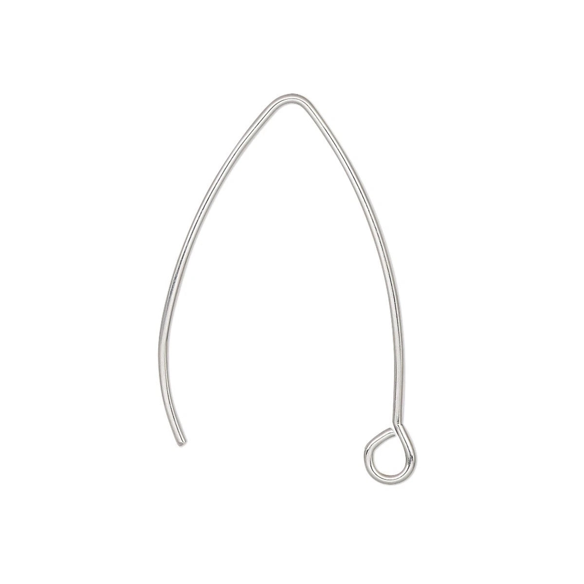Stainless Steel Marquise Ear Wires, 30mm, 20 Gauge, Open Loop, 10 Pair (20 pcs)