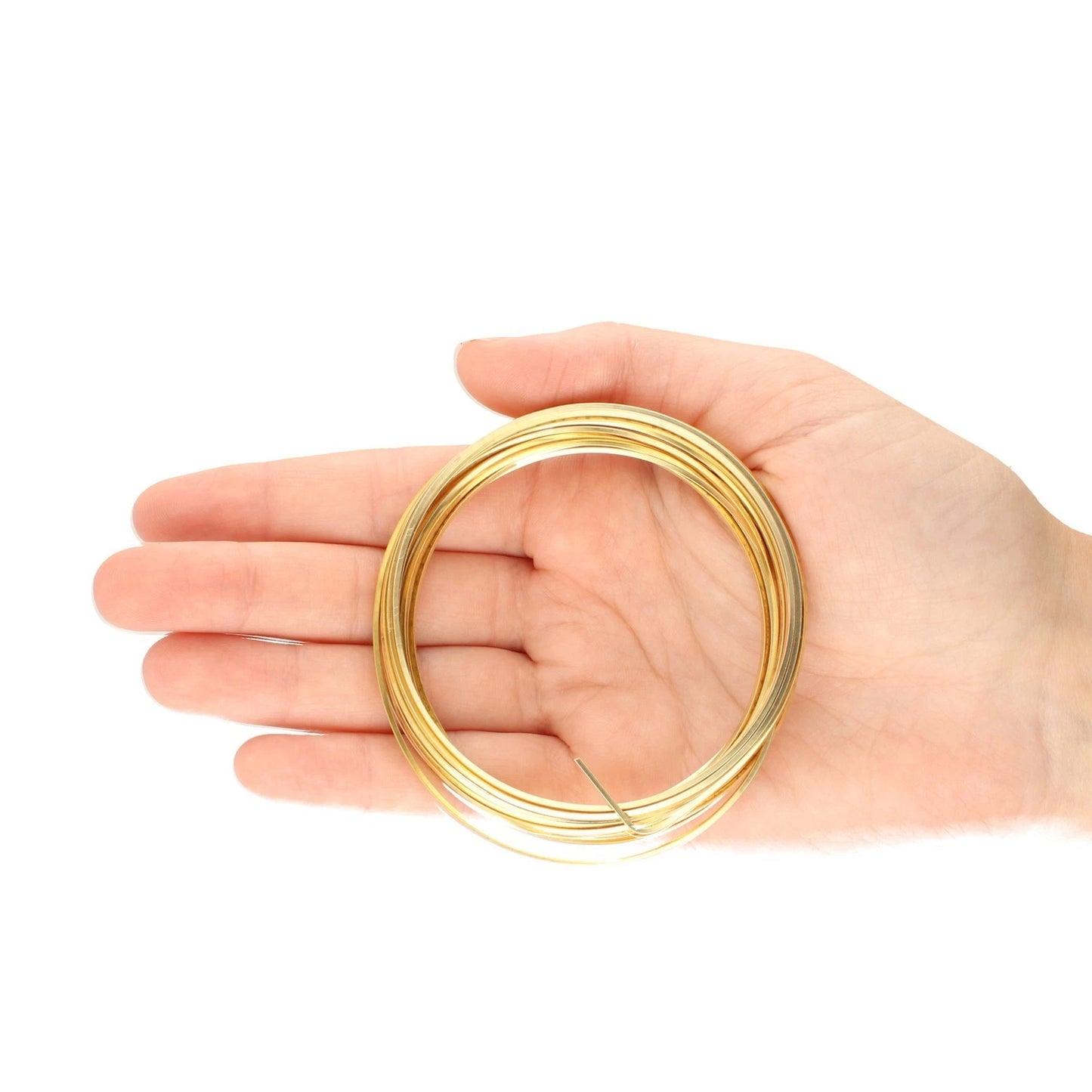 Beadsmith Gold Half Round Non-Tarnish Copper Wire, 21 Gauge (0.72mm), 4 Yards