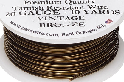 ParaWire Vintage Bronze Round Wrapping Wire, 20 Gauge (0.81mm), 10 yd