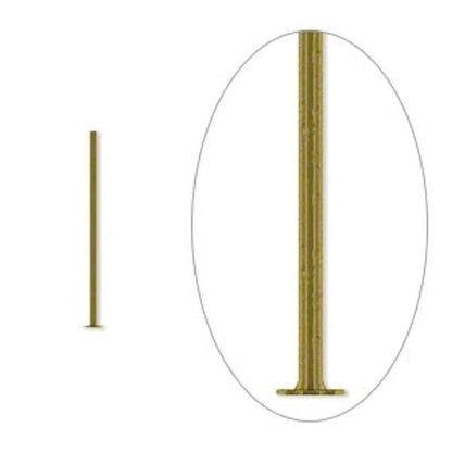 Antiqued Brass-Plated Steel Head Pins, 3/4 inch, 21 Gauge, 500 pcs