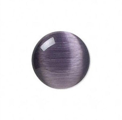 Cat's Eye Fiber Optic Glass Cabochons, Flat Back Round, 10mm to 20mm