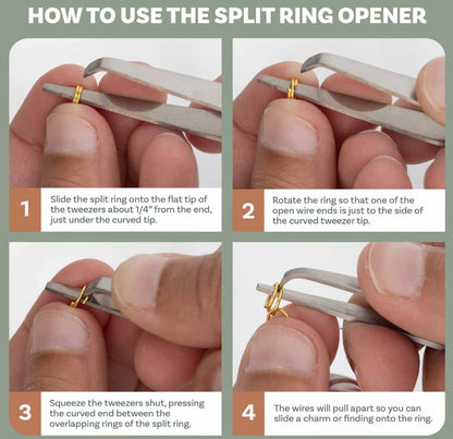 Multi Tweezers with Split Ring & Jump Ring Opener 1 Pair