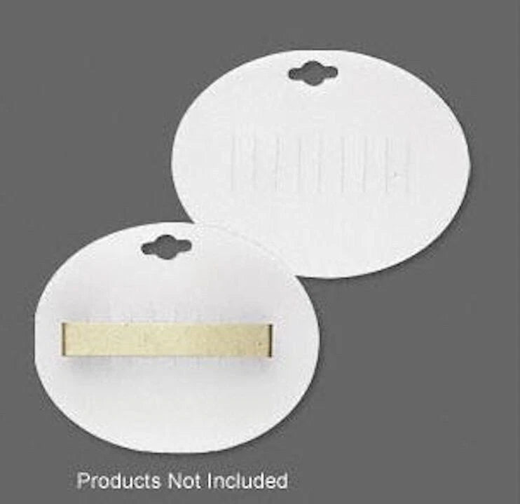 Frosted Clear Plastic Oval Barrette & Brooch Display Cards 3-1/2 x 2-5/8 inch, 100 pcs