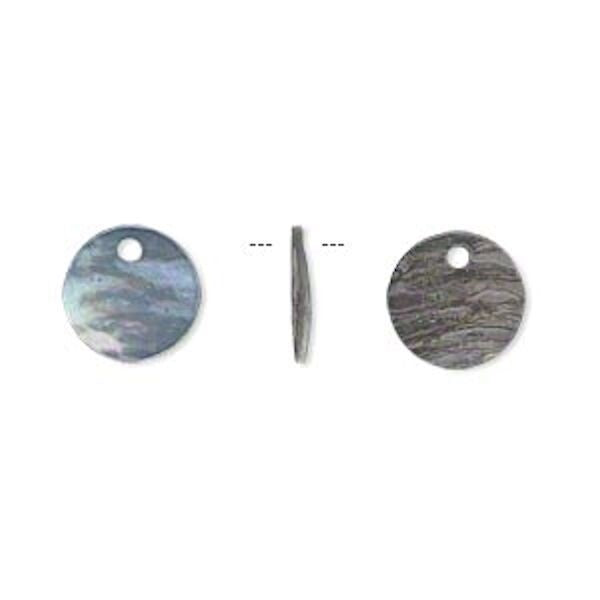 Mussel Shell 10mm Round Coin Drop Charms, 100 pcs