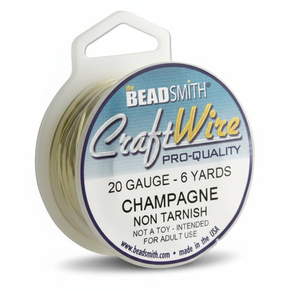 Beadsmith Champagne Gold Round Wrapping Wire, 20 Gauge (0.81mm), 6 yd