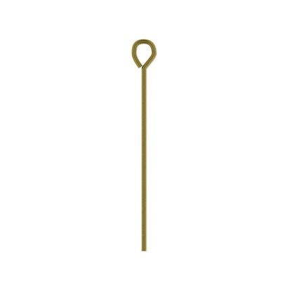 Antiqued Brass Plated Steel Eye Pins, 1-1/4 inch, 21 Gauge, 500 pcs