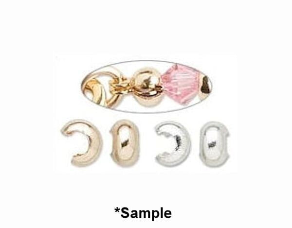 Crimp Cover, 144 Copper Plated Brass 4mm Crimp Covers to Hide Knots & Crimps