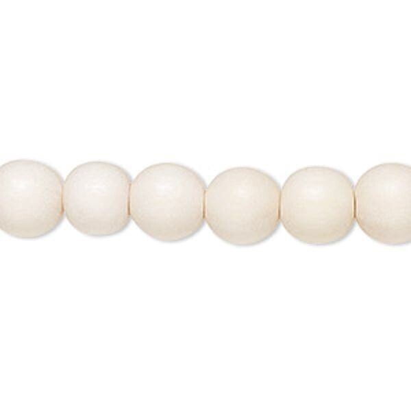 Dyed & Waxed Wood Round Beads 7-8mm - 2 Strands (approx. 108 pcs)