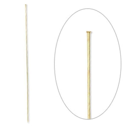 Stick Pins with Clutches, 6 Inch, 18 Gauge, Silver Plated or Gold Brass
