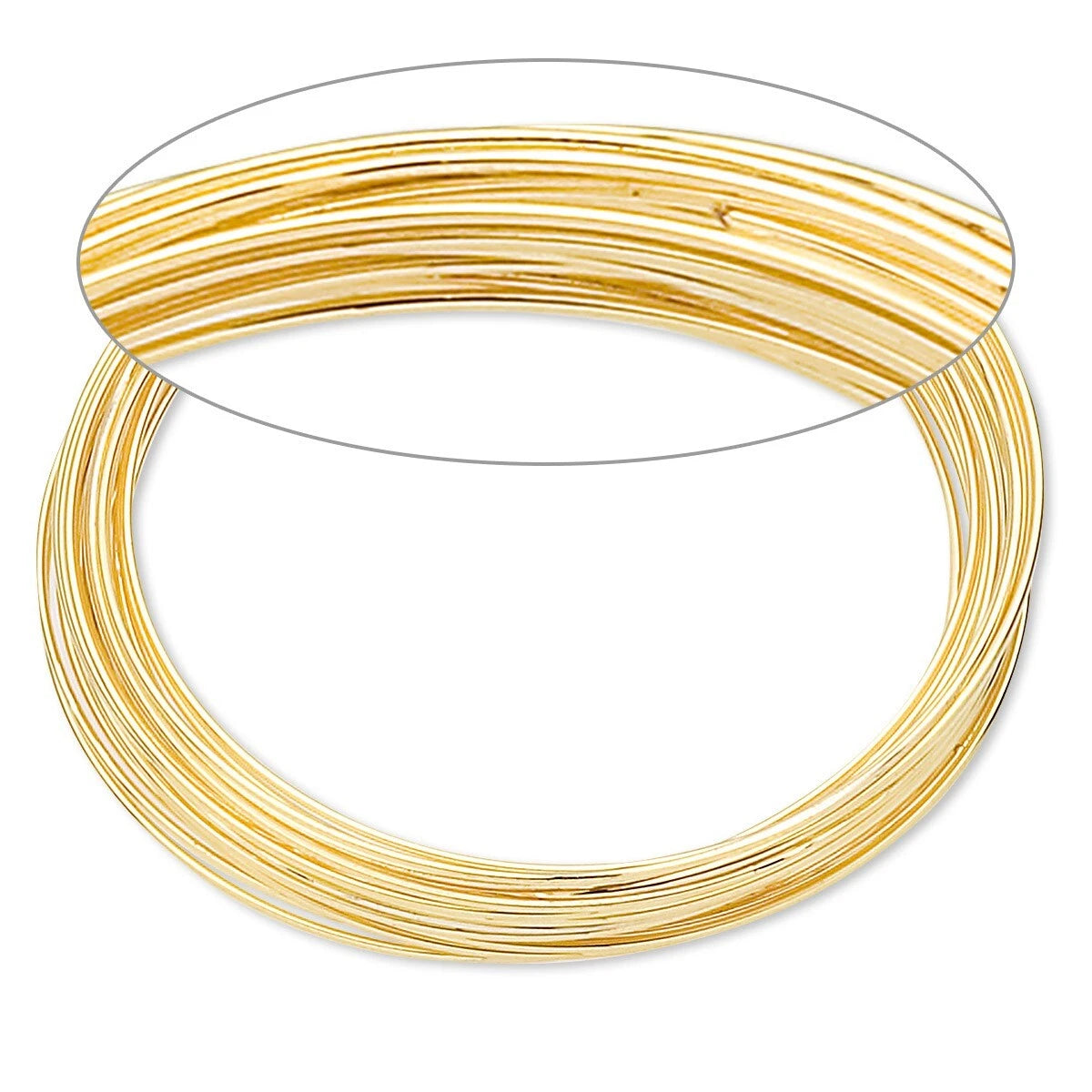 Gold Finished Stainless Steel Bracelet Memory Wire, 1-3/4 inch, 1 oz (approx. 60 Loops)