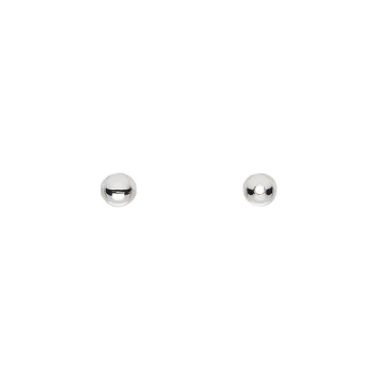 Silver Plated Brass 4mm Round Smooth Spacer Beads 0.8mm Hole (1000 pc)