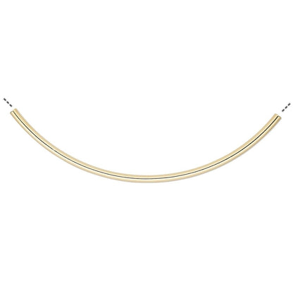 Brass 100x3mm Curved Tube Beads, Gold Plated, 10 pcs