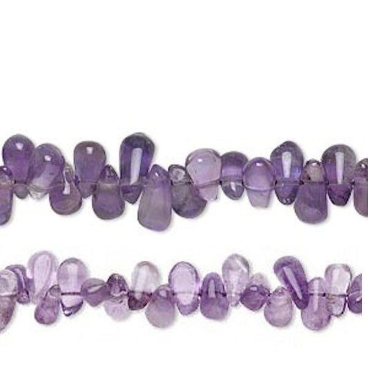 Beads, Amethyst (Natural) B/C Grade 5x3-9x5mm Top-Drilled Teardrop, 1 Strand (14 inch)