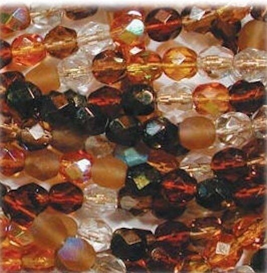Czech Fire Polished Glass Round Beads, 8mm, 50 pcs
