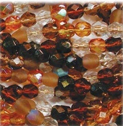 Czech Fire Polished Glass Round Beads, 8mm, 50 pcs