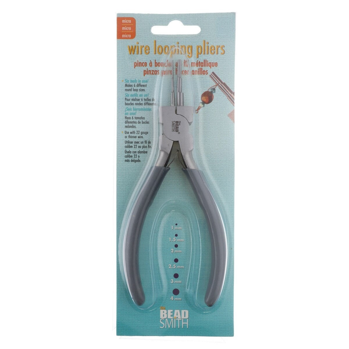 BeadSmith 6-in-1 Wire Looping Pliers: 1–4mm Loops & Bends