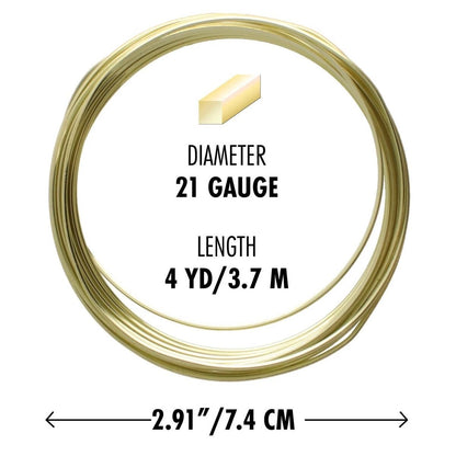 Beadsmith Non-Tarnish Champagne Gold Square Wire, 21 Gauge (0.72mm), 4 Yards