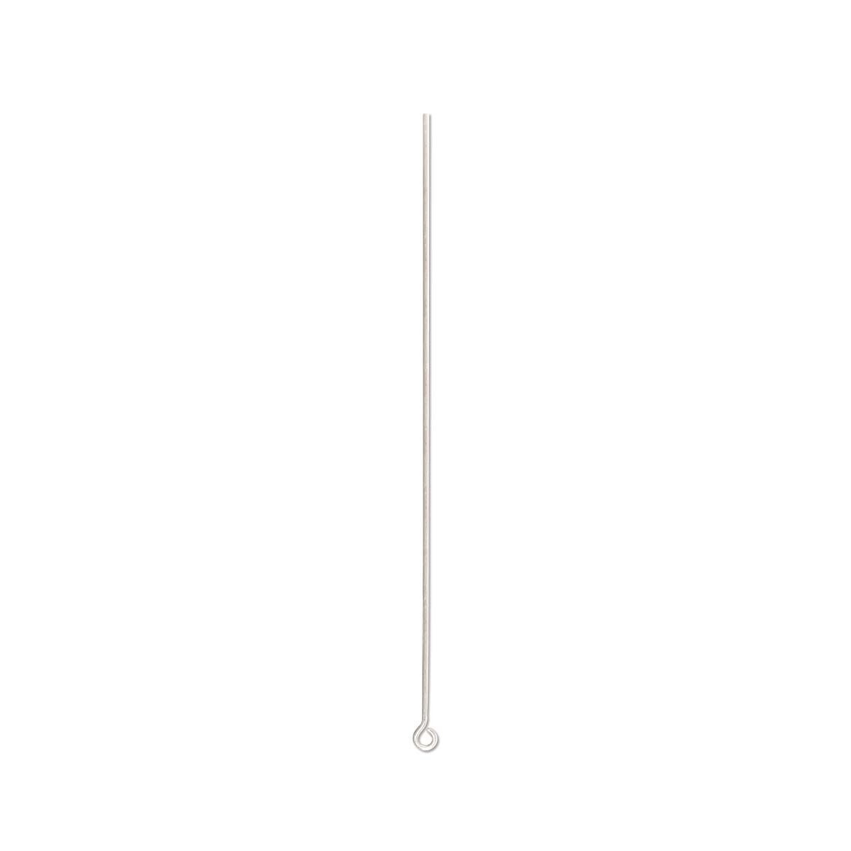 Eye Pin, 144 Silver Plated Brass 3 Inches Long 21 Gauge Standard Eye Pins