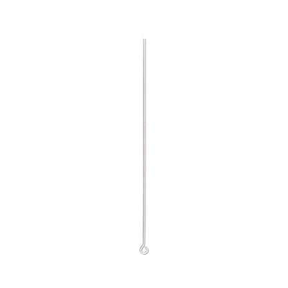 Eye Pin, 144 Silver Plated Brass 3 Inches Long 21 Gauge Standard Eye Pins