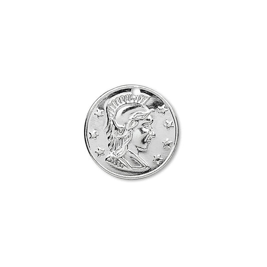 Silver Plated Brass Roman Replica Coin Drop Charms 10mm or 16mm