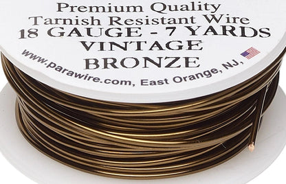 ParaWire Vintage Bronze Round Wrapping Wire, 18 Gauge (1.02mm), 7 yd
