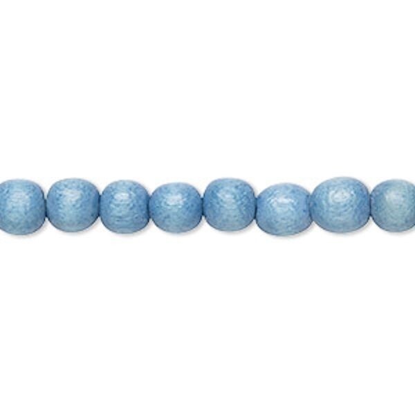Dyed & Waxed Wood Round Beads 6mm - 2 Strands (approx. 140 pcs)