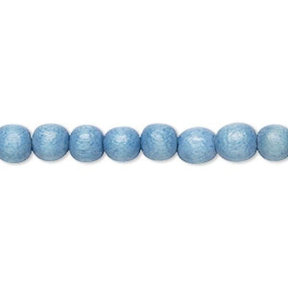 Dyed & Waxed Wood Round Beads 6mm - 2 Strands (approx. 140 pcs)