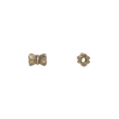 100 Antiqued Brass Plated Pewter 5x4mm Hourglass Beads with 0.6-0.8mm Hole