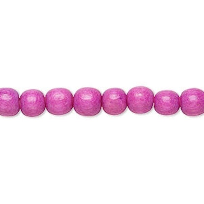 Dyed & Waxed Wood Round Beads 6mm - 2 Strands (approx. 140 pcs)