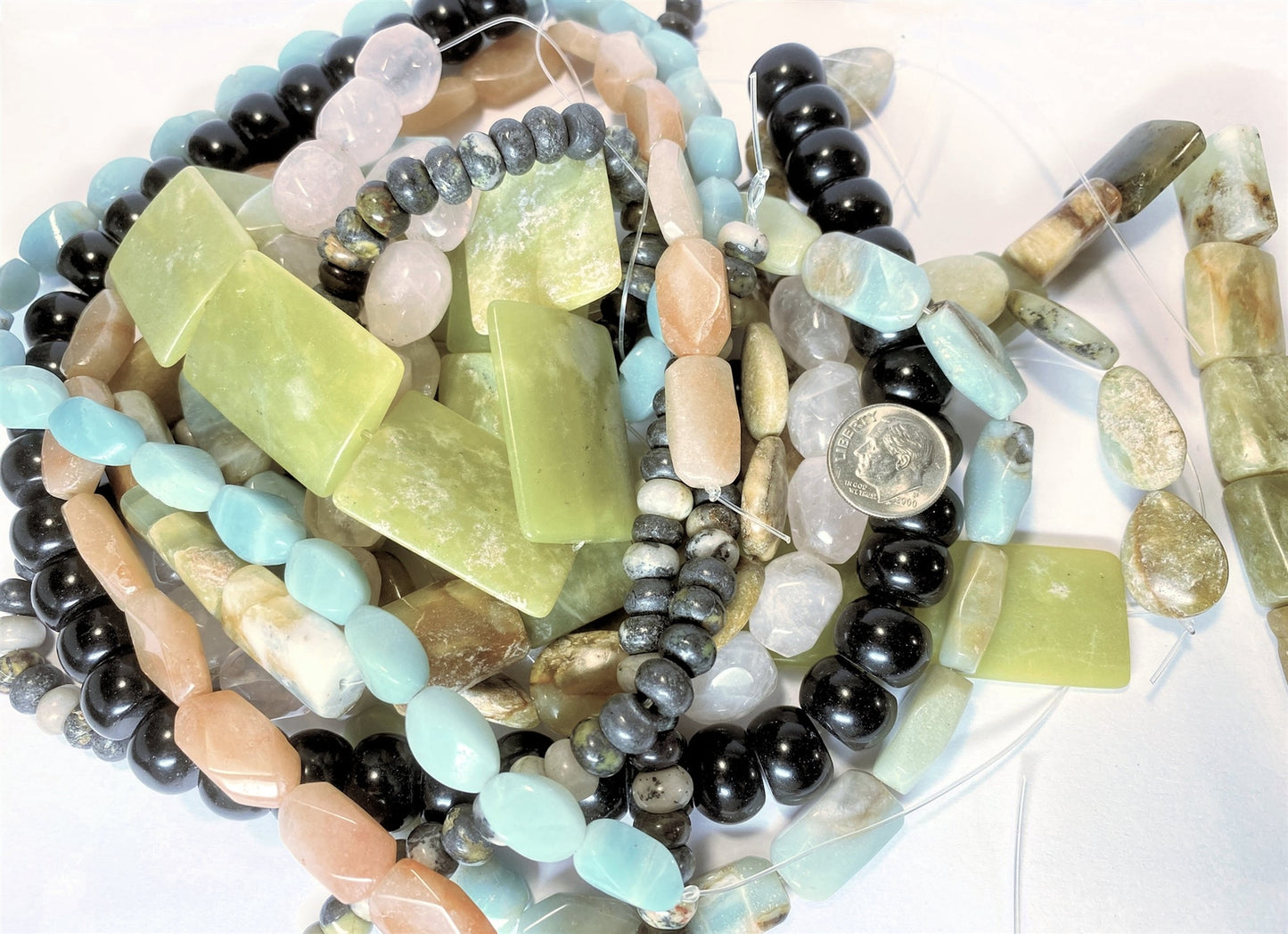 Beads, Mixed Gemstone C Grade 5x5-30x22mm Assorted Shapes, 10 Strands