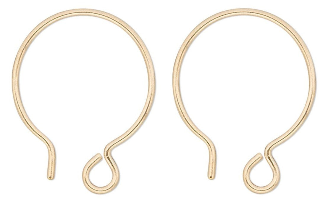 14KT Gold Filled 14x20mm French Hoop Ear Wires, 20 Gauge, 2 Pairs