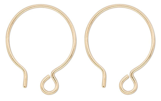 14KT Gold Filled 14x20mm French Hoop Ear Wires, 20 Gauge, 2 Pairs