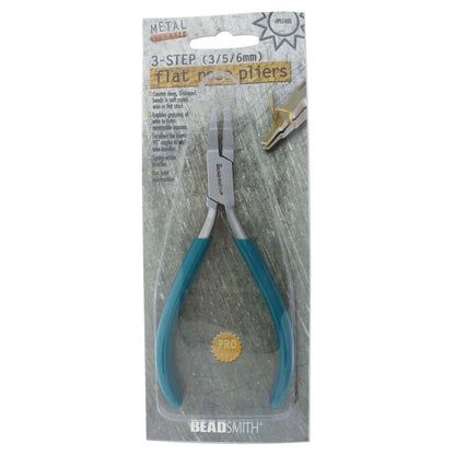 Pliers, BeadSmith 3-Step Flat Nose Pliers to Create Deep U Shaped Bends & More