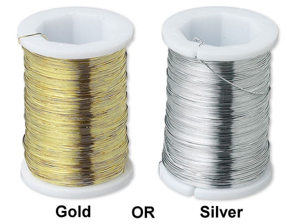 31 Gauge Plated Bead Wrapping Wire 48 yards, 2 Spools