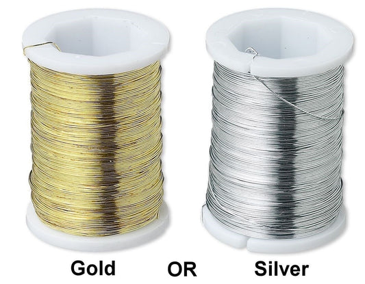 31 Gauge Plated Bead Wrapping Wire 48 yards, 2 Spools