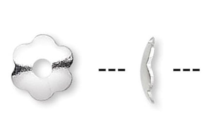 Silver Plated Brass Scalloped Bead Caps 4x1mm for 4-6mm Beads