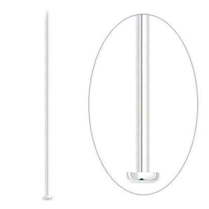 Head Pin, 144 Silver Plated Brass 2 1/2" Long 21 Gauge Standard Headpins
