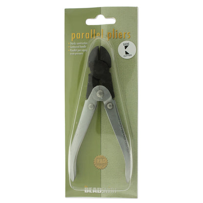 Pair of pliers in packaging with 'parallel pliers' text on a green background
