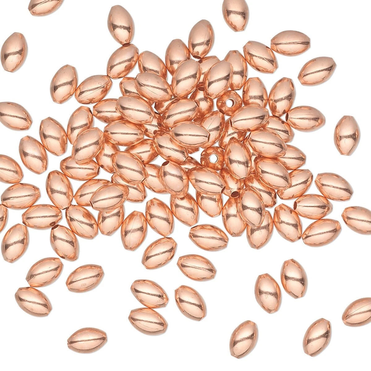 Beadsmith Anti-Tarnish Copper 5x3mm Smooth Oval Spacer Beads
