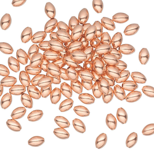 Beadsmith Anti-Tarnish Copper 5x3mm Smooth Oval Spacer Beads