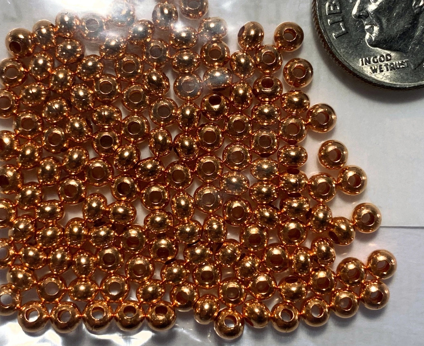 Beadsmith Smooth Copper Donut Rondelle Beads, 3mm, 144 pcs