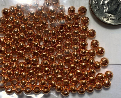 Beadsmith Smooth Copper Donut Rondelle Beads, 3mm, 144 pcs